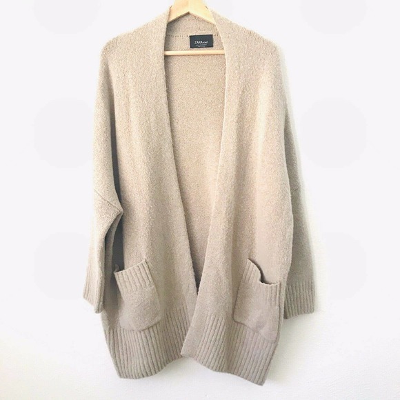 Zara Sweaters - Zara Cardigan Oversized Sweater Taupe M Grandpa